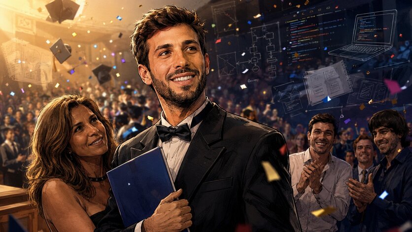 João Vasconcelos celebrando sua formação em Engenharia de Computação